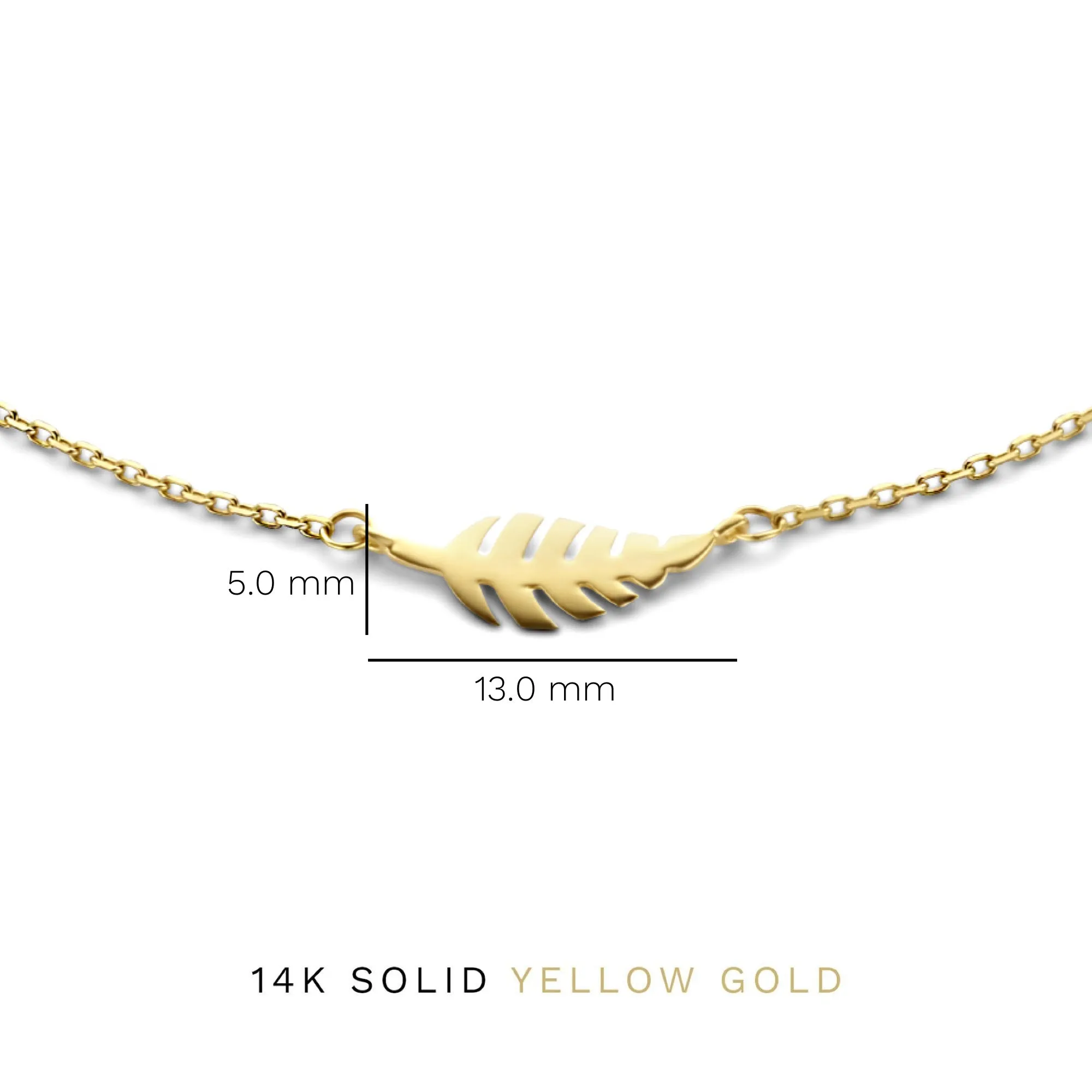 Monceau Giselle 14 karat gold bracelet with feather