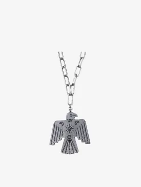 Montana West Silver Thunderbird Pendant Necklace