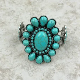 Natural Stone Concho Cuff Bracelet