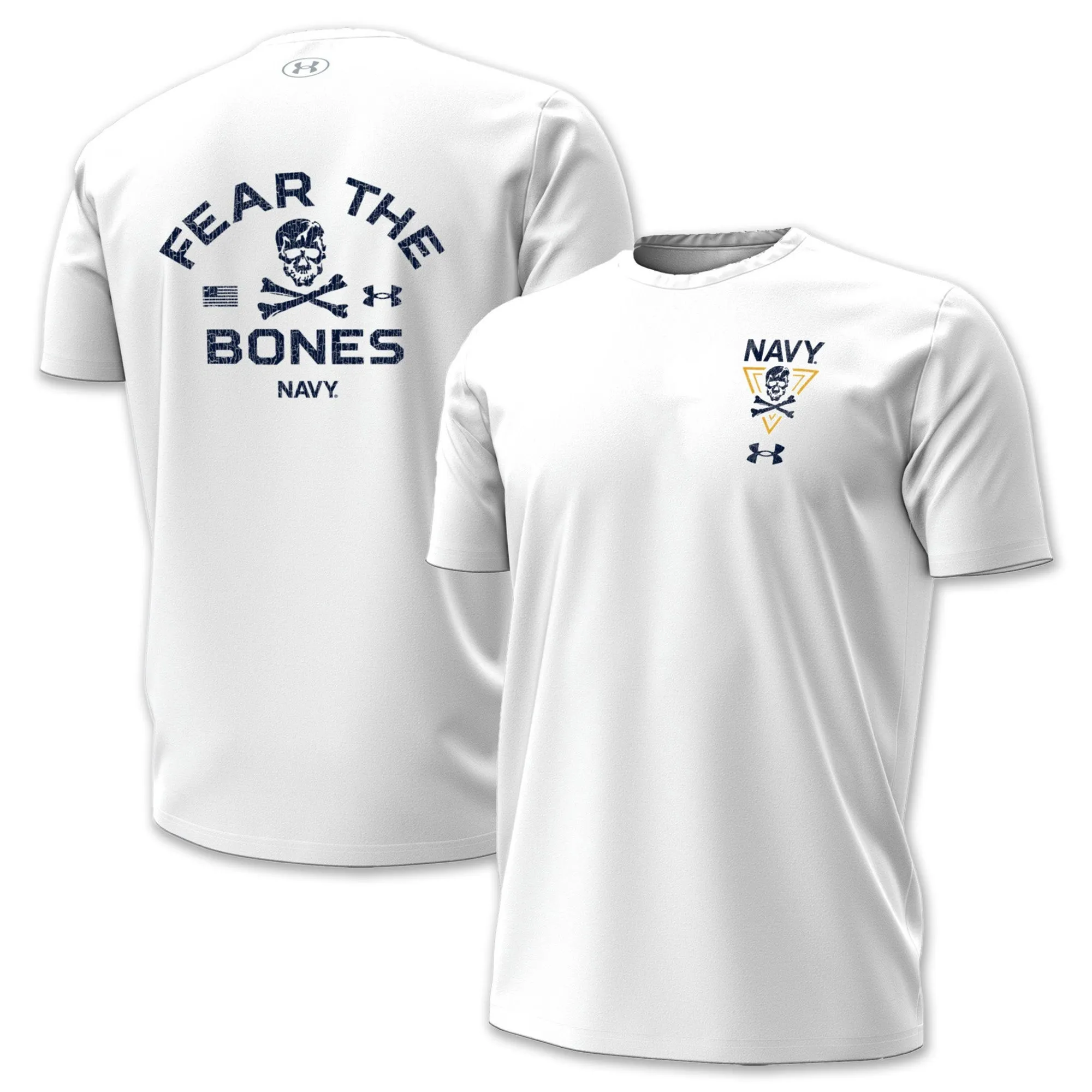 Navy Under Armour 2024 Rivalry Fear the Bones T-Shirt (White)