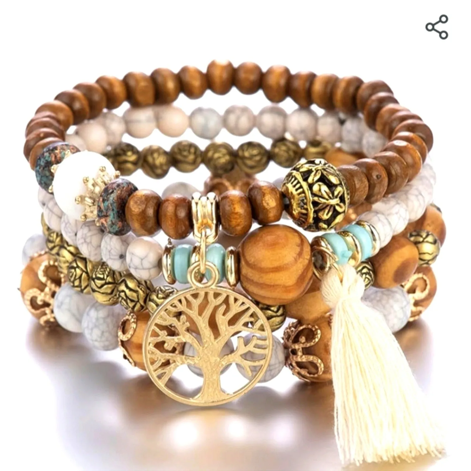 NWT Boho Handmade Beaded Bracelet Set
