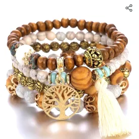 NWT Boho Handmade Beaded Bracelet Set