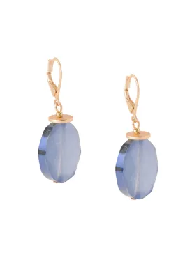 Oval-Faceted Labradorite Earrings