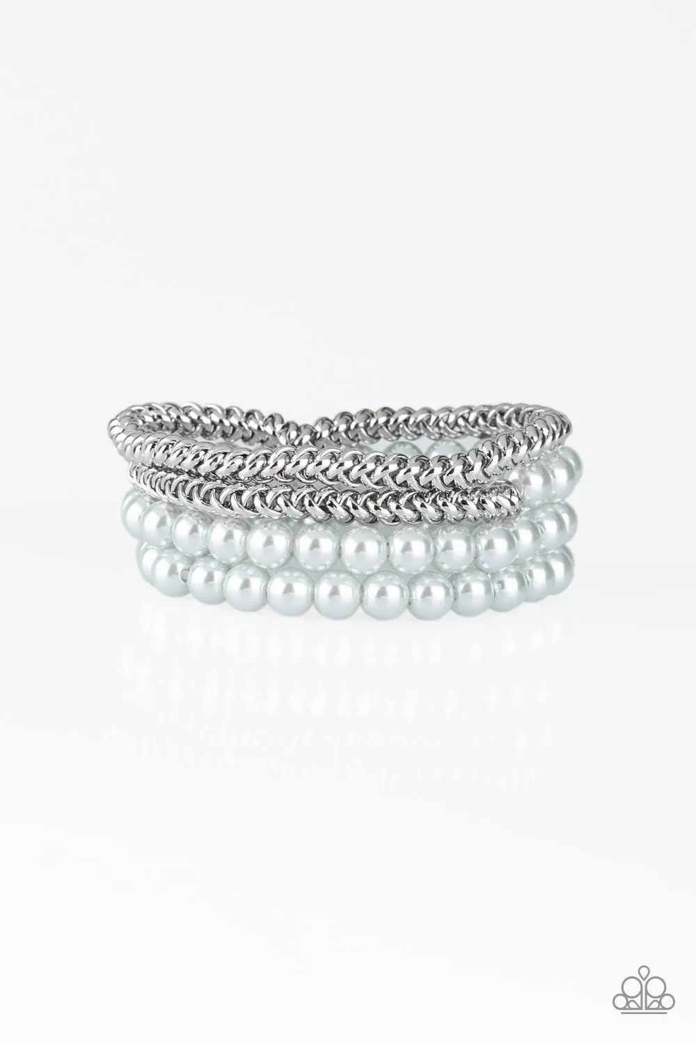 Paparazzi Accessories  - Industrial Incognito #B176 Drawer 5/3 - Silver Bracelet