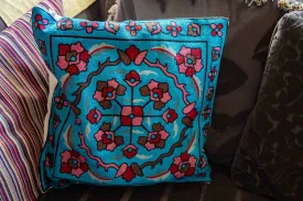 Pillow cover embroidery - cotton - bella blue