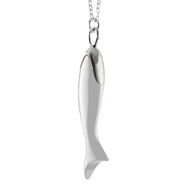 "Perseverance" White Ceramic and Sterling Silver Fish