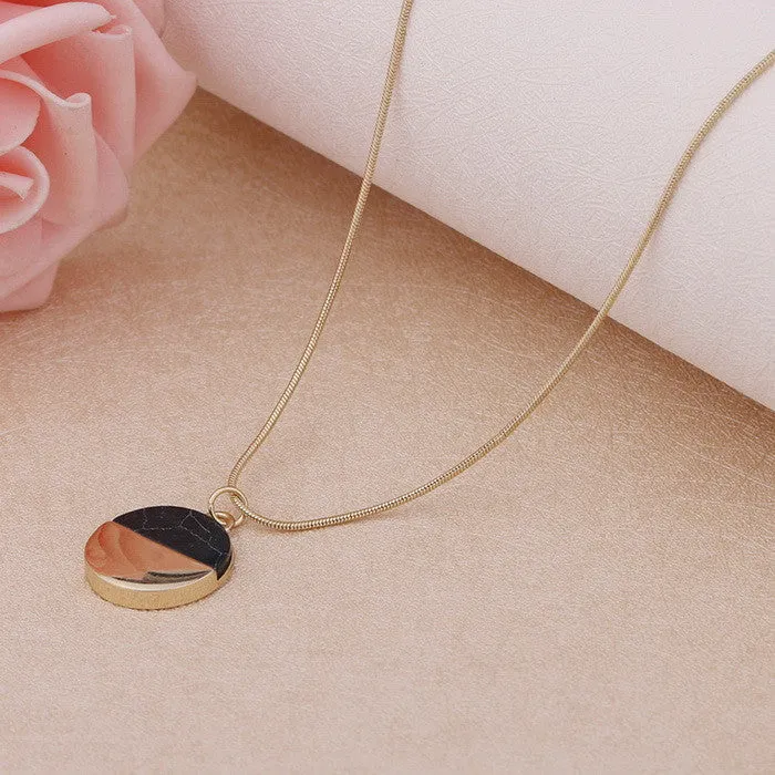 "Thunder" Gold Dipped Marble Necklace Pendant
