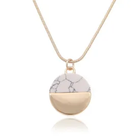 "Thunder" Gold Dipped Marble Necklace Pendant