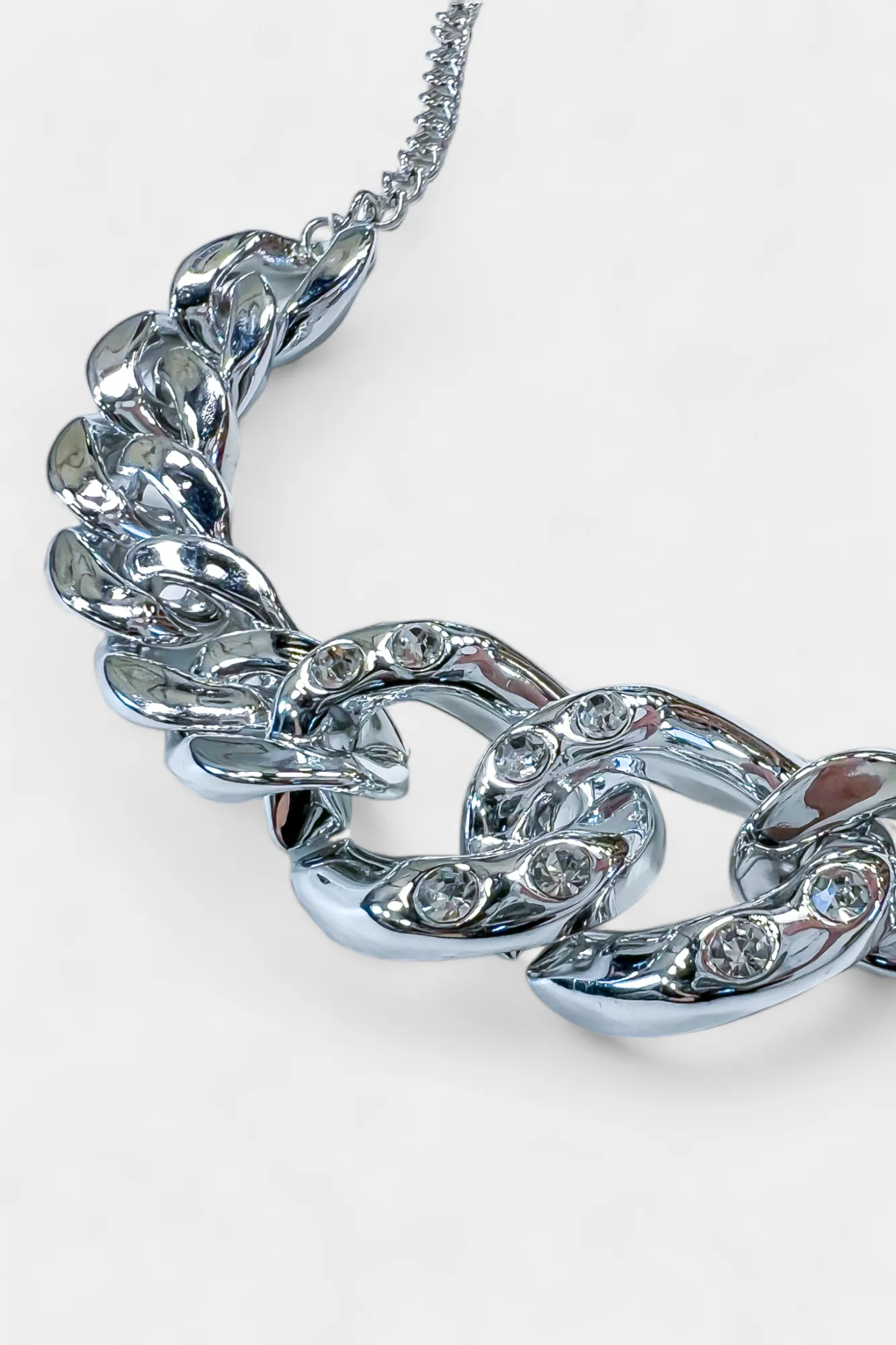 Rhinestone Chain Link Necklace