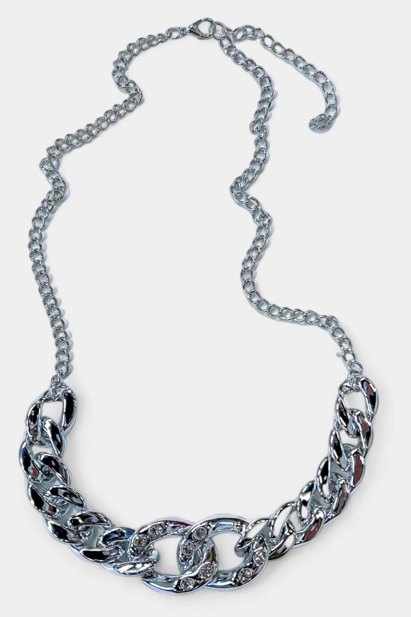Rhinestone Chain Link Necklace