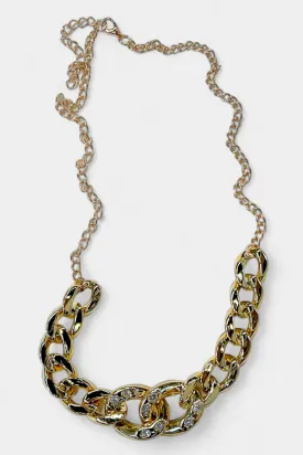 Rhinestone Chain Link Necklace