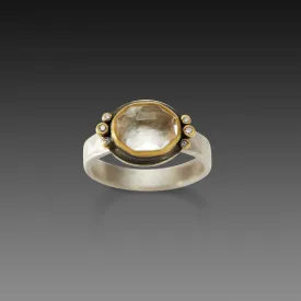 Rosecut Oval White Topaz Ring