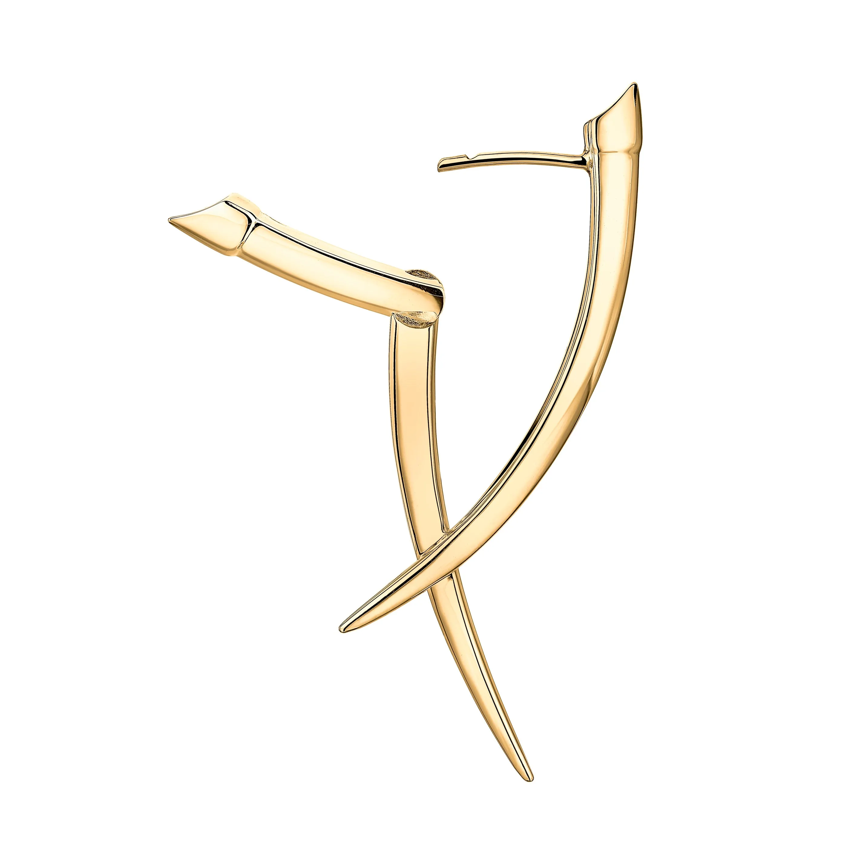 Sabre Crossover Earrings - Yellow Gold Vermeil