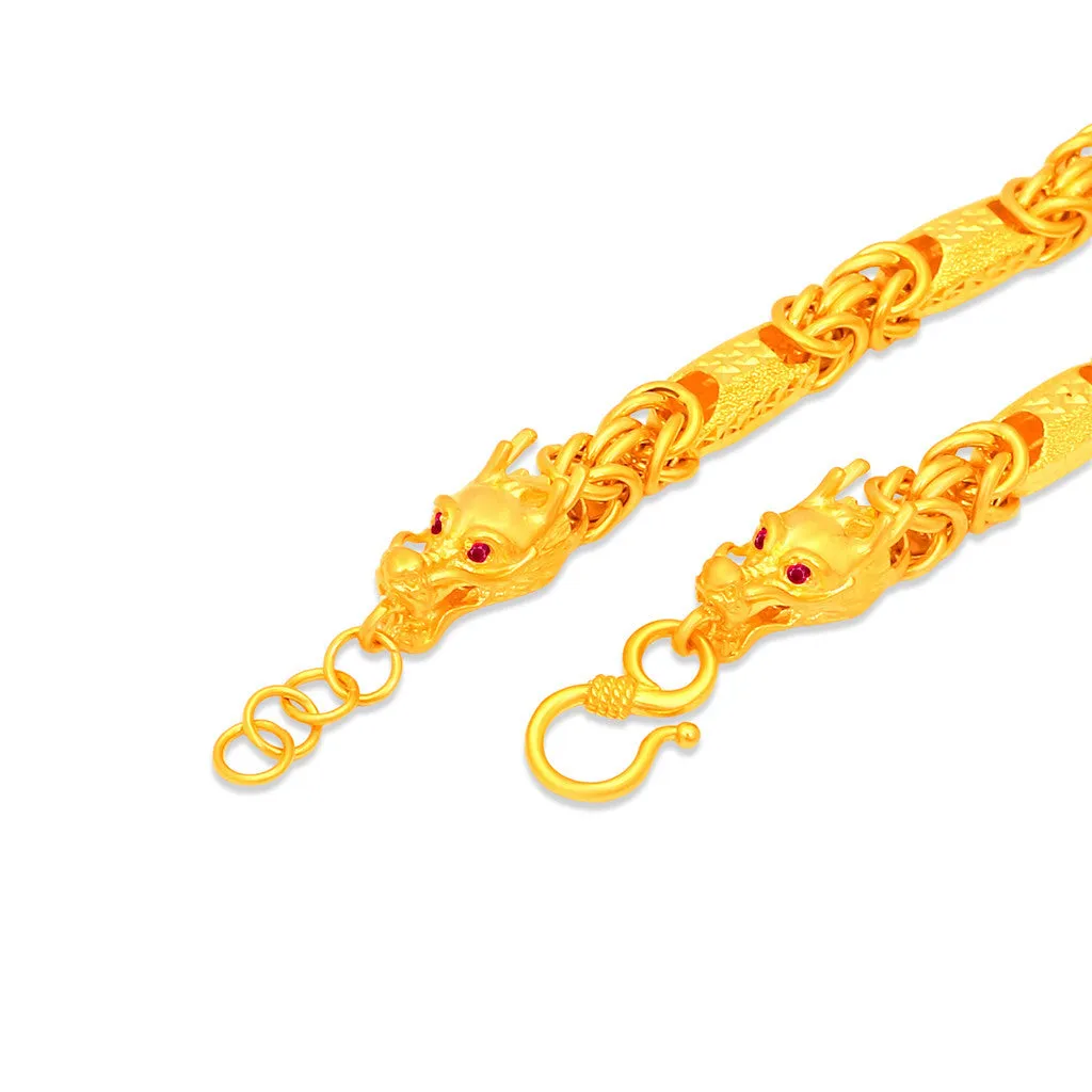 TAKA Jewellery 916 Gold Dragon Heads Bracelet