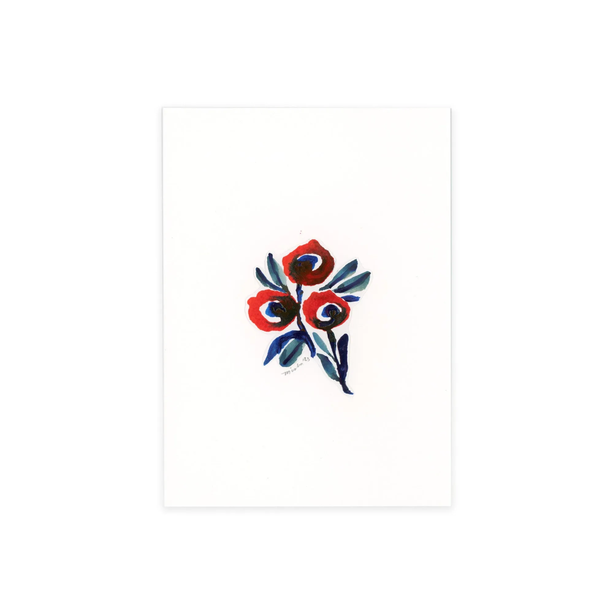 Three Poppy Problem /  handmade, full-sized card