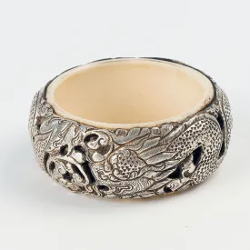 Tibetan Vintage Tribal Silver Dragon Bracelet