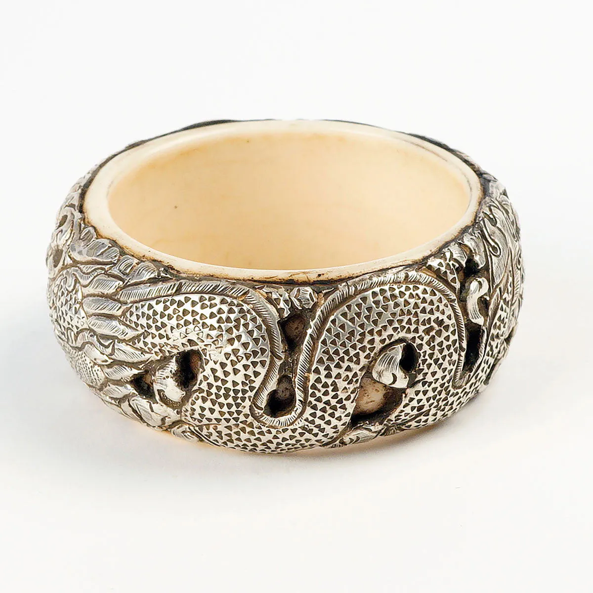Tibetan Vintage Tribal Silver Dragon Bracelet