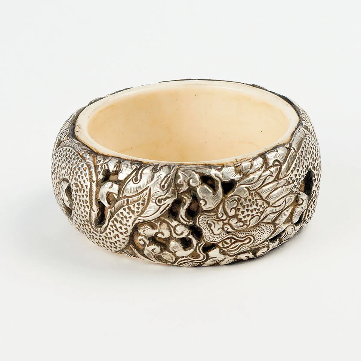 Tibetan Vintage Tribal Silver Dragon Bracelet