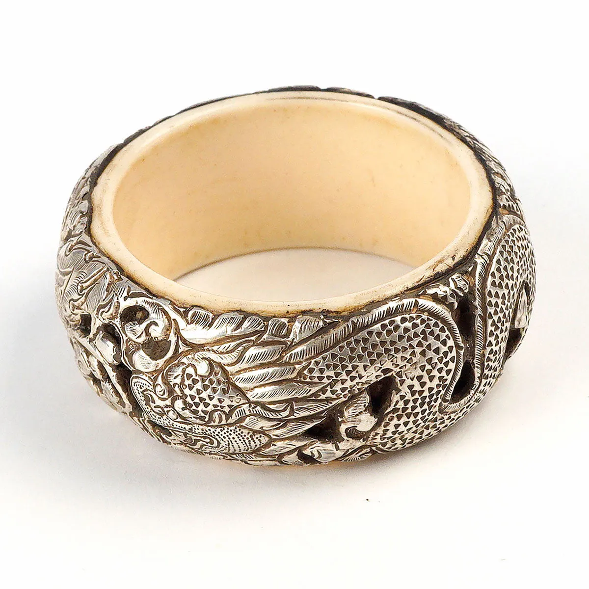 Tibetan Vintage Tribal Silver Dragon Bracelet