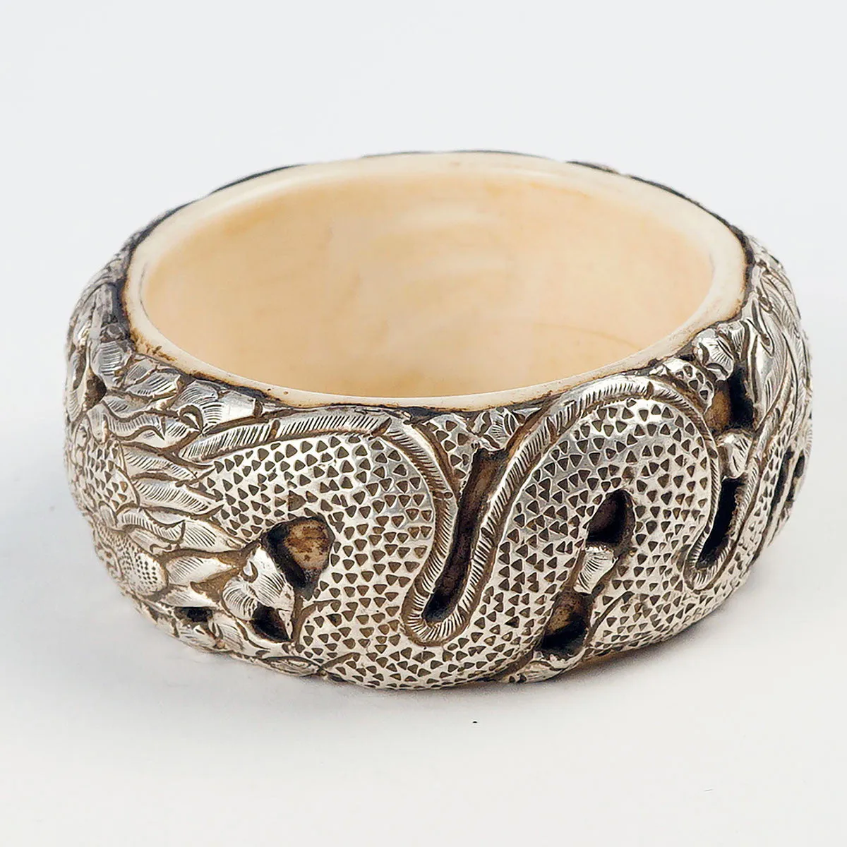 Tibetan Vintage Tribal Silver Dragon Bracelet