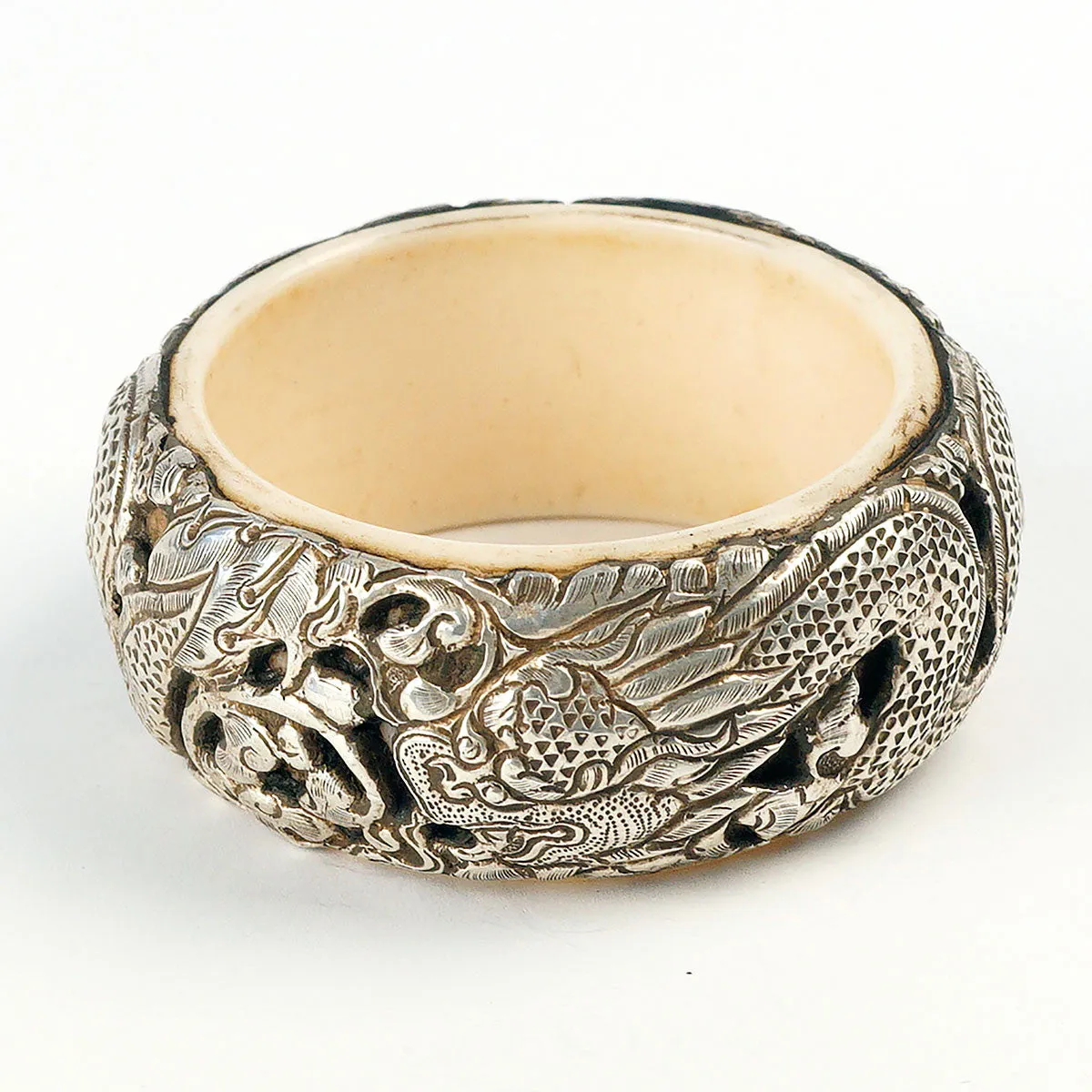 Tibetan Vintage Tribal Silver Dragon Bracelet